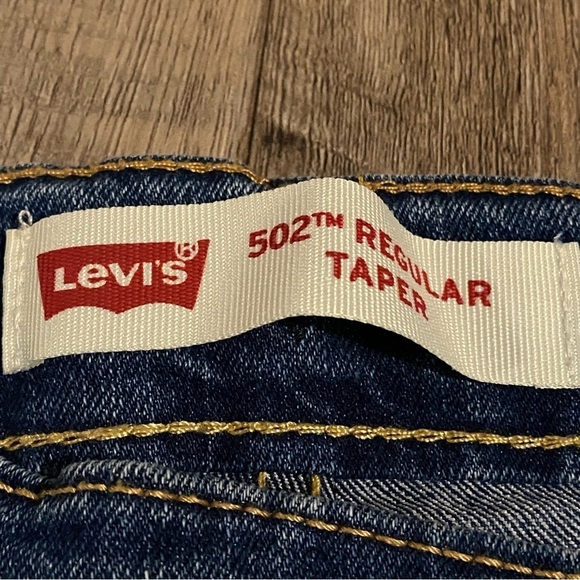 LEVIS Medium Wash 502 Regular Taper Jeans w/ Adjustable Waist Size Girls 12 - Picture 7 of 8